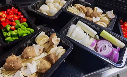 Semi-Automatic Tray Sealer DF280YT with Food Grade 304 Stainless Steel and 6061 Anodized Aluminum Mold for Fast Food Packaging