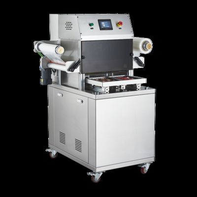 Máquina de sellado de envases MAP de vacío totalmente automática DQ330VSL con acero inoxidable 304 de grado alimenticio