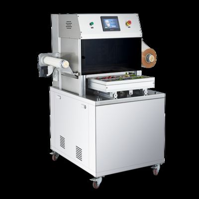 Selladora de Bandejas de Atmósfera Modificada Totalmente Automática DQ370L-E con Acero Inoxidable de Grado Alimenticio 304 y Molde de Aluminio Anodizado 6061