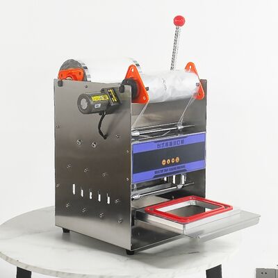Máquina selladora de té con leche semiautomática manual eléctrica con cuerpo de acero inoxidable de grado alimenticio y molde de aluminio anodizado 6061