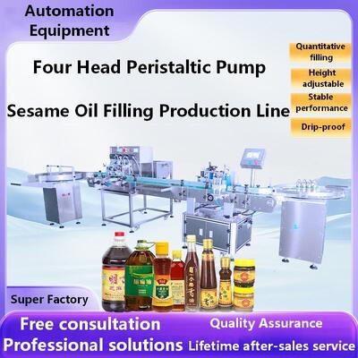 Manufacturer customized fully automatic four head peristaltic pump filling machine CH-5566 for sesame oil and edible rapeseed oil filling production line